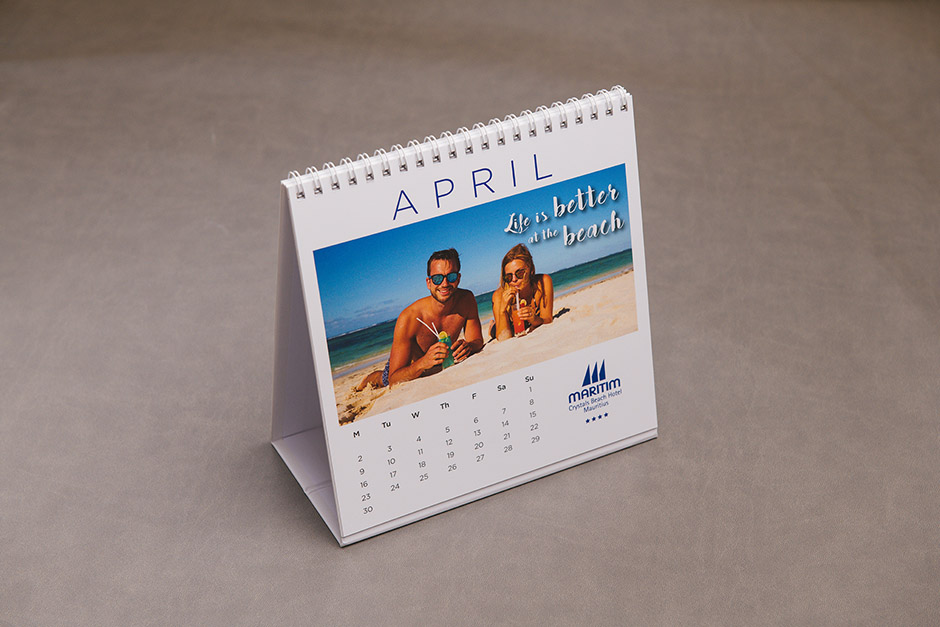 Maritim Mauritius table calendar, printed by Précigraph