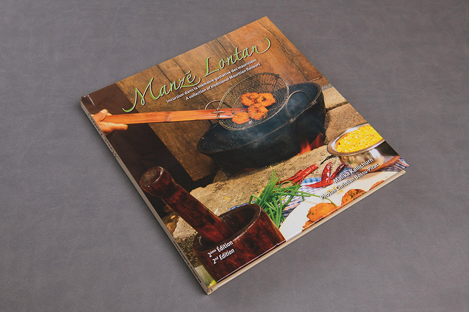 Cuisine Manze Lontan book, Malika Kallichurn, printed by Précigraph