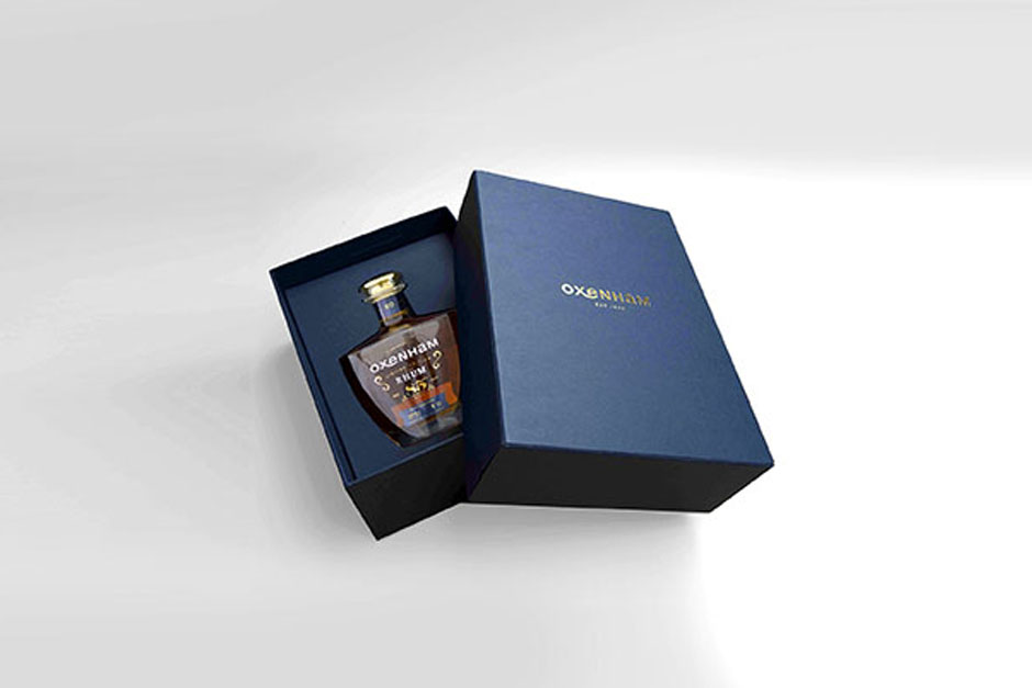 Oxenham Rum packaging, printed by Précigraph